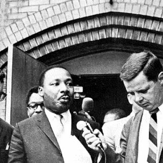 Martin Luther King, Jr and Al Raby at St. James Cathedral 500x350